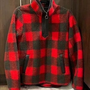 Abercrombie Buffalo Plaid Fleece Half-zip Sz XS